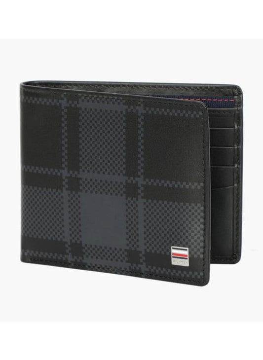 TH Black Checkered Wallet For Men 48#