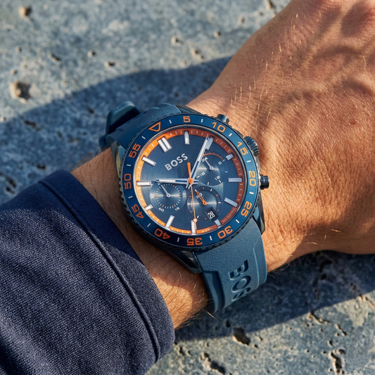 Hugo Boss Volane 1514142 Blue Case Blue Dial Blue Rubber Men's Watch