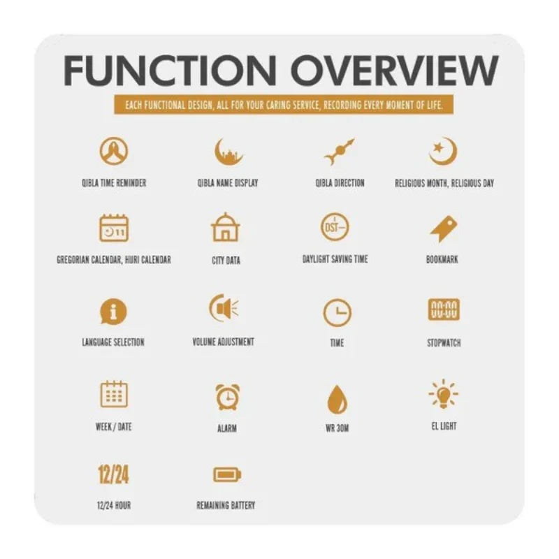 Skmei 2270 ساعة الحرمين مواقيت الصلاة فضي مع ذهبي