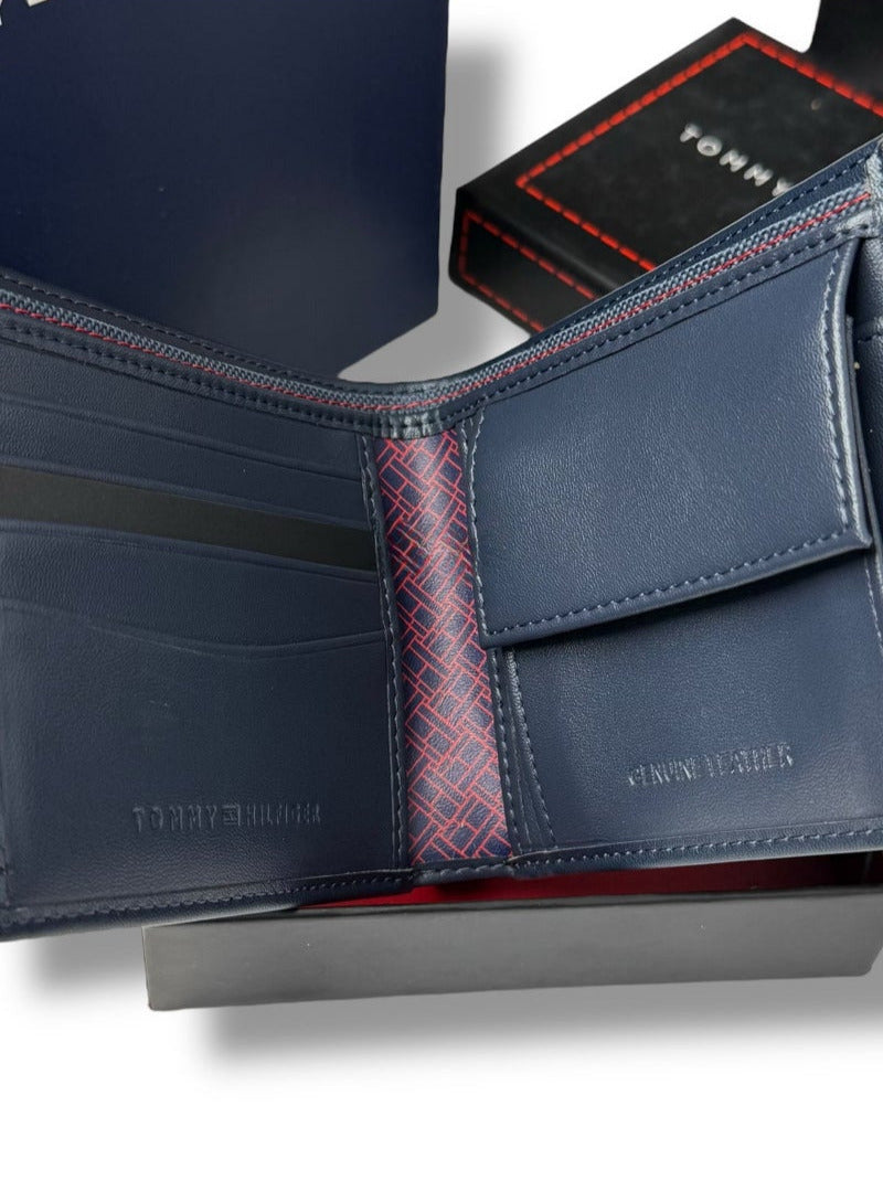 TH Navy Leather Wallet For Men 46#
