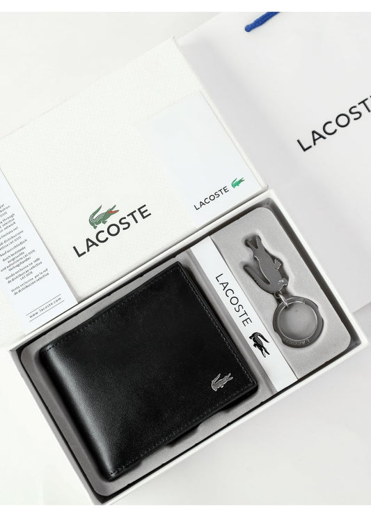 LC Black Leather Wallet-Keychain Set For Men 11#