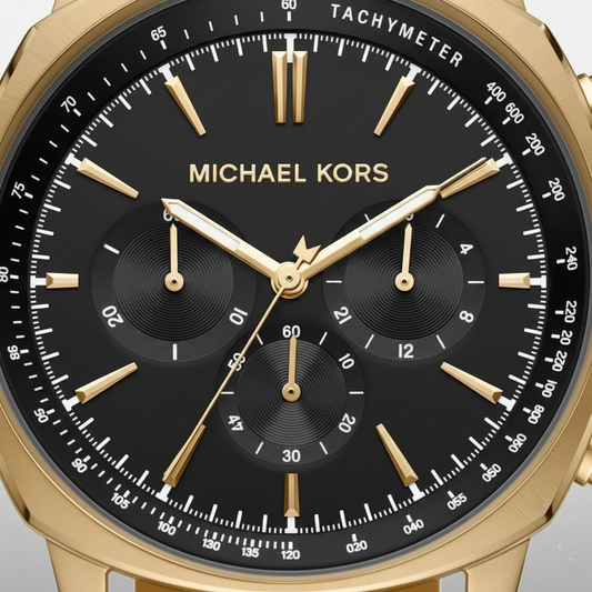 Michael Kors MK8969 Men’s Black Dial Gold Stainless Steel Sullivan Chronograph Watch