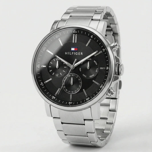 Tommy Hilfiger 1710667 Men’s Chronograph Watch – Black Dial & Stainless-Steel Bracelet
