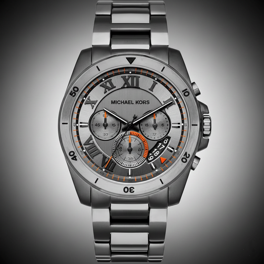 Michael Kors MK8465 Men’s Gray Dial Stainless Steel Brecken Chronograph Watch
