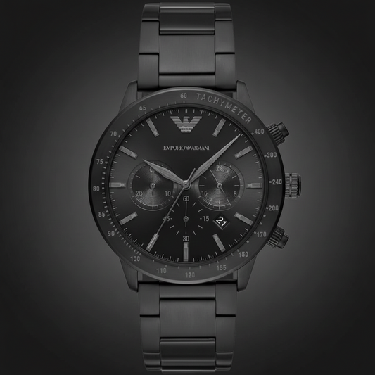 Emporio Armani AR11242 Men’s Black Dial Black Stainless Steel Chronograph Watch