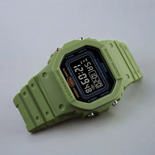 SKMEI 1628 ساعة رياضية أخضر بميناء اسود