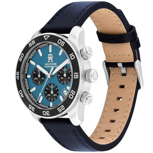 Tommy Hilfiger 1792187 Men’s Chronograph Watch – Blue Dial & Navy Leather Strap