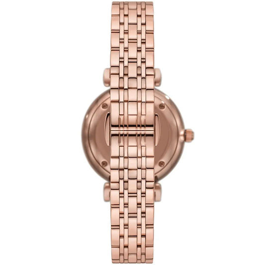 Emporio Armani AR11446 Women’s Silver Crystal Dial Rose Gold Gianni T-Bar Watch