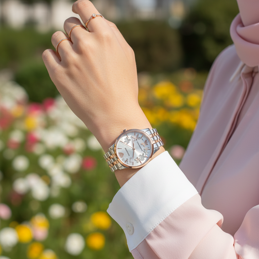 Emporio Armani Kappa AR11113 Two-Tone Floral Dial Watch