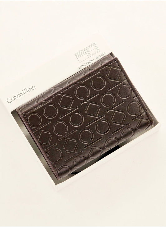 CK Brown Leather Trifold Wallet For Men 71#