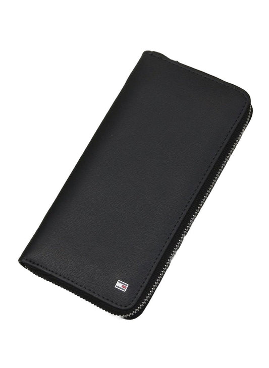 TH Long Black Leather Wallet For Men 50#