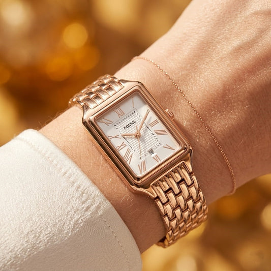 Fossil Raquel ES5271 Three-Hand Rose Gold-Tone Stainless Steel Women's Watch
