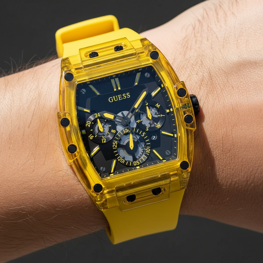 Guess Phoenix GW0203G6 Yellow Translucent Polycarbonate Rubber Watch