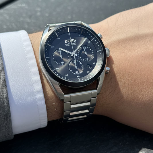 Hugo Boss Top 1514093 Silver-Tone Blue Dial Chronograph Men's Watch