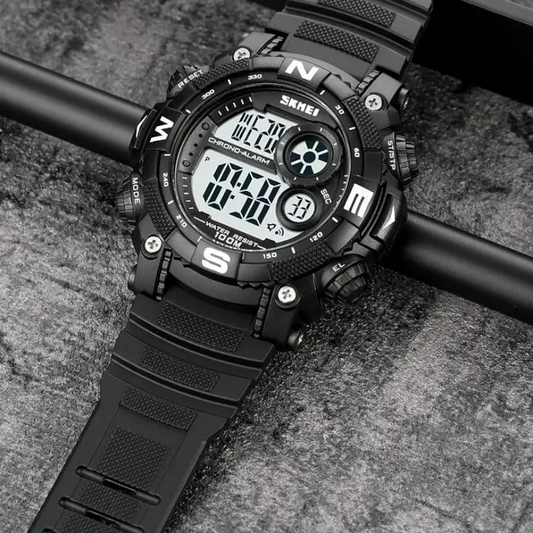 SKMEI 1887 Sports watche Alarm Full Black