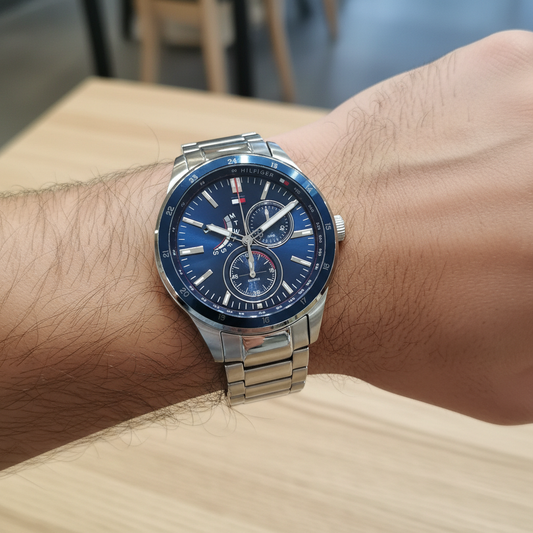 Tommy Hilfiger Austin 1791640 Silver Case Blue Dial Steel Men's Watch
