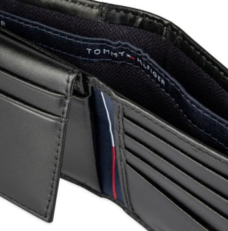 TH Black Leather Bifold Wallet For Men 6#