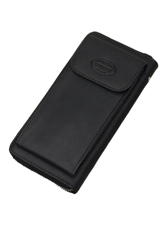 TH Long Black Leather Wallet For Men 50#