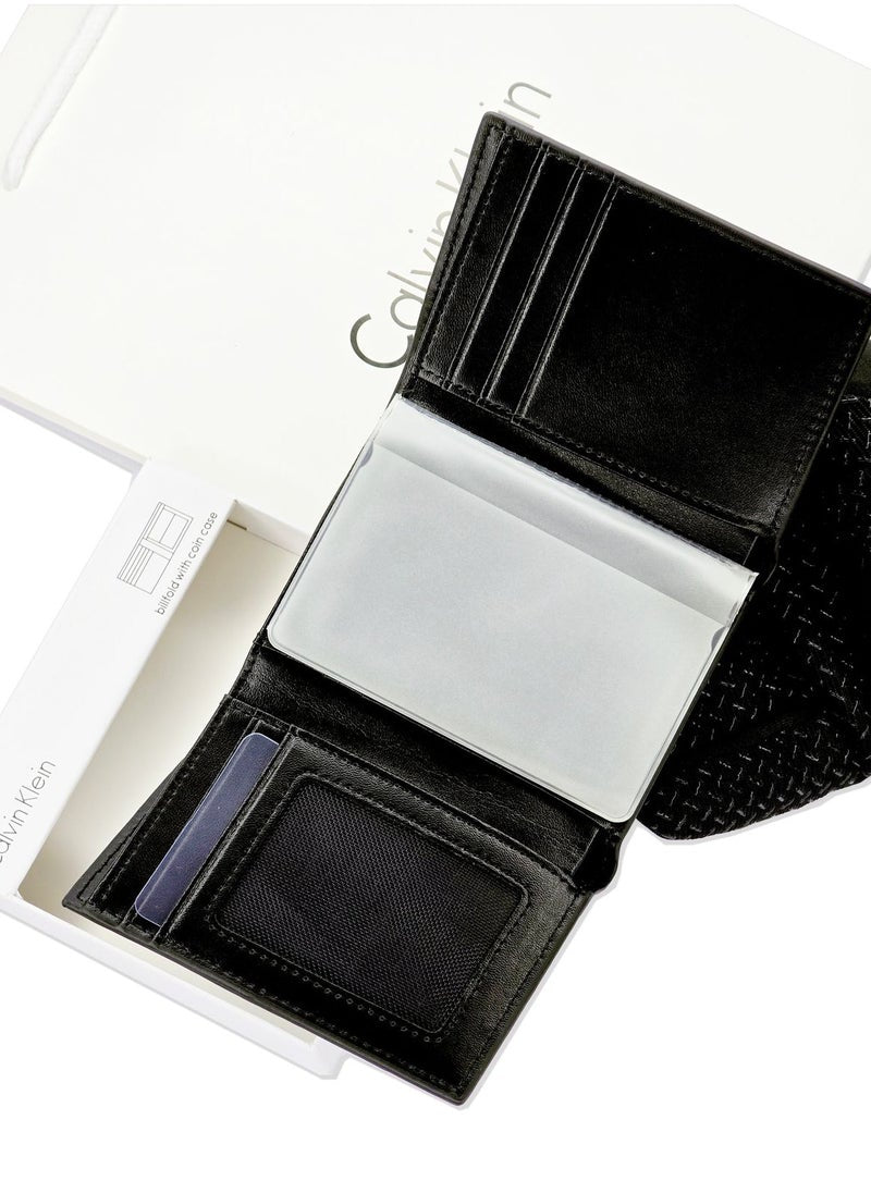 CK Monogram Trifold Black Wallet For Men 62#