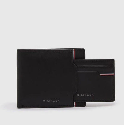 TH Black Leather Wallet With Card Holder For Men 34#