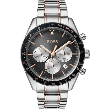 Hugo Boss Trophy 1513634 Two-Tone Silver Rose Gold Case Gray Dial Men's Watch