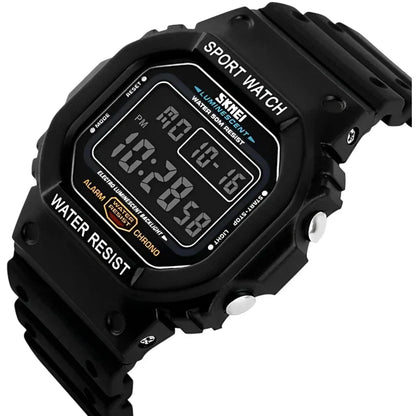 ساعة رياضية رقمية للرجال SKMEI 1134 بهيكل من الراتنج وسوار بلاستيك مطاطي