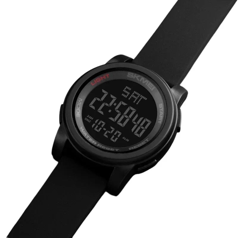 ساعة رياضية SKMEI 1257 للجنسين مع سوار سيليكون لون أخضر مزودة بمنبه وتقويم و LED ضد الماء متعددة الوظائف