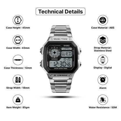 SKMEI Men Sport Waterproof Electronic Digital Watch - 1335