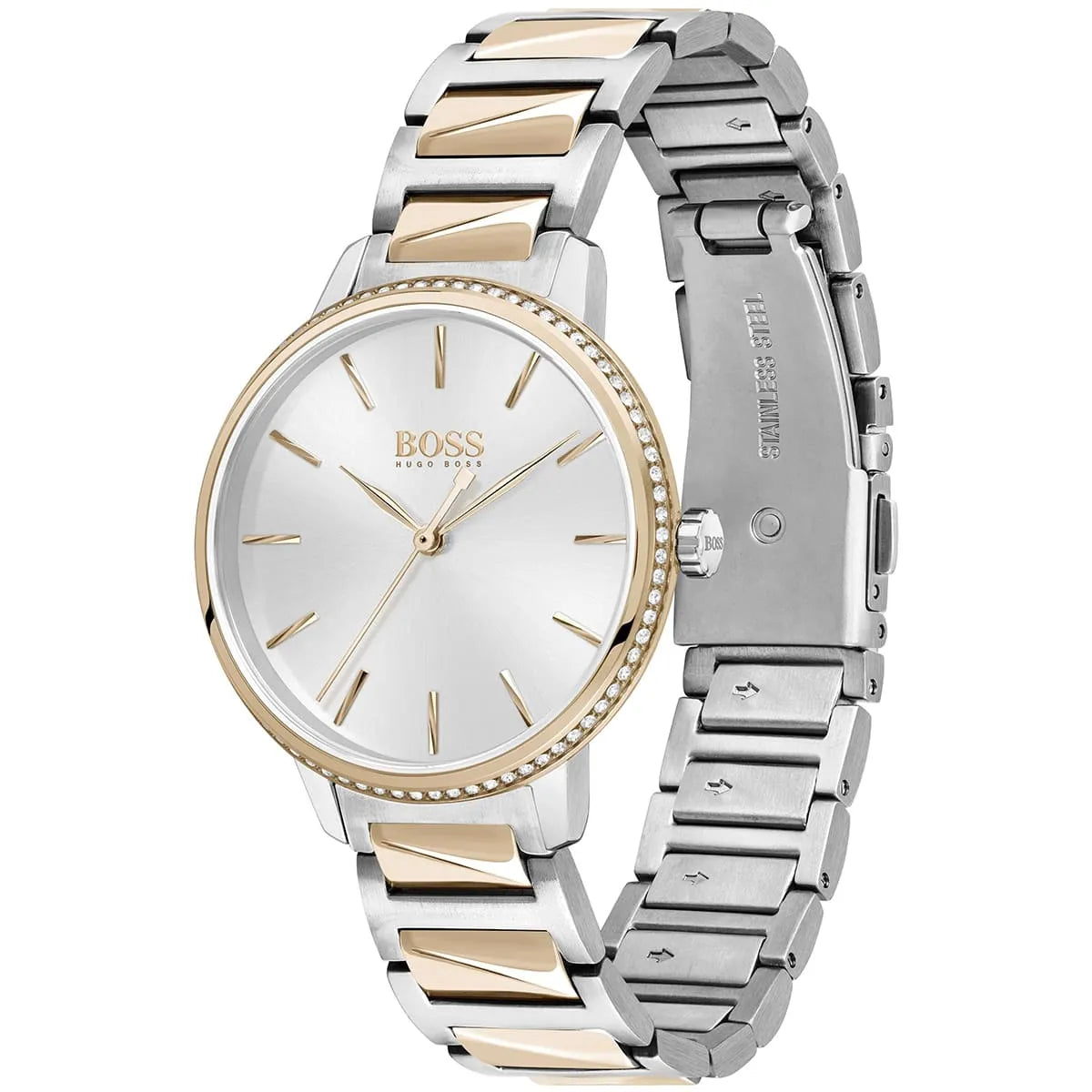 Hugo Boss Women’s Watch – Model 1502567 | Elegant Silver & Rose Gold Signature Design