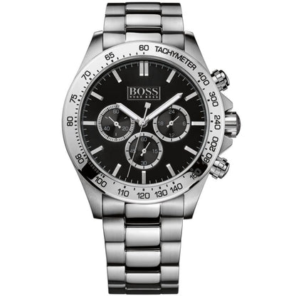 Hugo Boss Ikon 1512965 Silver Case Black Dial Silver Metal Men's Watch