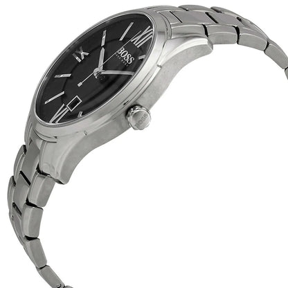 Hugo Boss Ambassador 1513025 Silver Case Black Dial Silver Metal Men's Watch