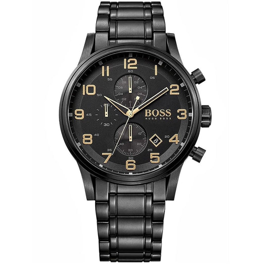 Hugo Boss Aeroliner 1513275 Black Ion-Plated Case Black Dial Men's Watch