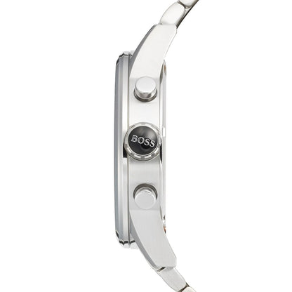 Hugo Boss Jet 1513383 Silver Case Black Dial Silver Metal Men's Watch