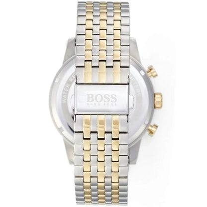 Hugo Boss Navigator 1513499 Runner Two-Tone Silver Gold White Dial Men's Watch