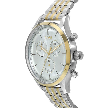 Hugo Boss Companion 1513654 Two-Tone Silver Gold Case Silver Dial Men's Watch