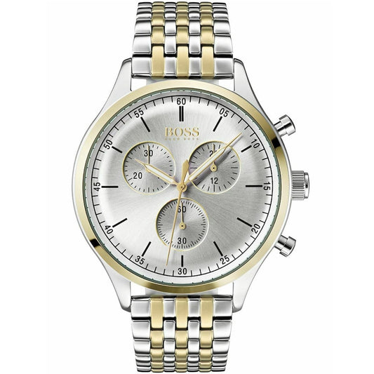 Hugo Boss Companion 1513654 Two-Tone Silver Gold Case Silver Dial Men's Watch
