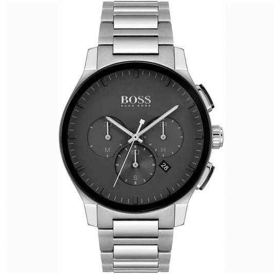 Hugo Boss Peak Chronograph 1513762 Silver Case Black Dial Men's Watch