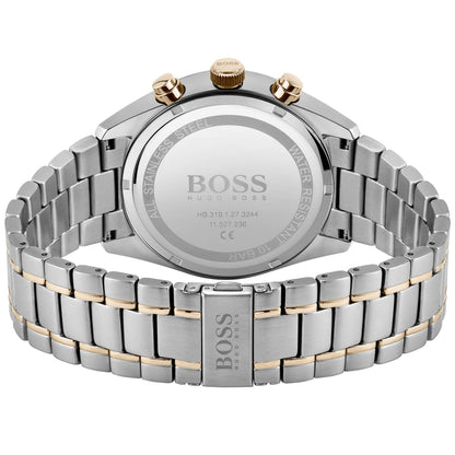 Hugo Boss Champion 1513819 Two-Tone Silver Rose Gold Case Black Dial Men's Watch
