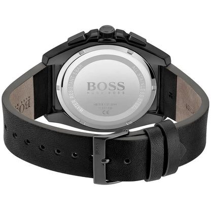 Hugo Boss Grandmaster 1513883 Black Case Blue Textured Dial Black Leather Men's Watch