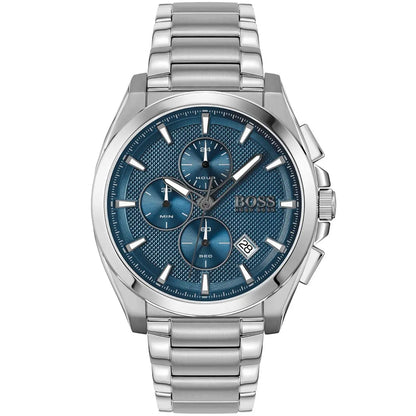 Hugo Boss Grandmaster 1513884 Silver Case Blue Dial Silver Metal Men's Watch