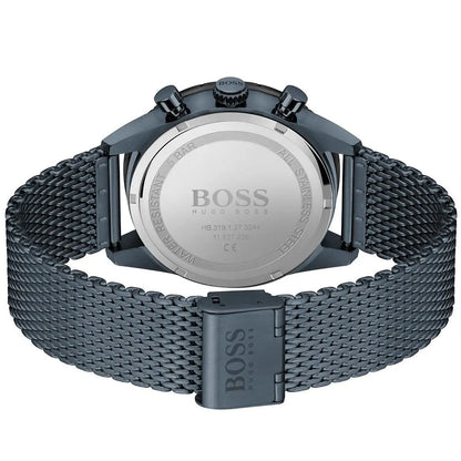 Hugo Boss Pilot Edition 1513887 Blue Ion-Plated Stainless Steel mesh Blue Dial Men's Watch