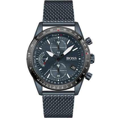 Hugo Boss Pilot Edition 1513887 Blue Ion-Plated Stainless Steel mesh Blue Dial Men's Watch