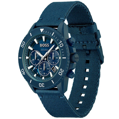 Hugo Boss Admiral 1513919 Blue Ocean Plastic Case Blue Dial Blue Fiber Men's Watch