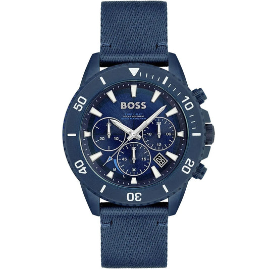 Hugo Boss Admiral 1513919 Blue Ocean Plastic Case Blue Dial Blue Fiber Men's Watch