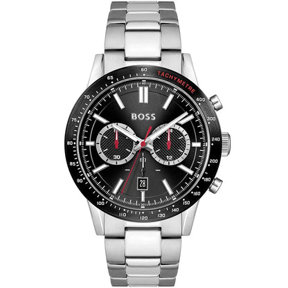 Hugo Boss Allure 1513922 Silver Case Black Dial Silver Metal Men's Watch