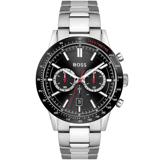 Hugo Boss Allure 1513922 Silver Case Black Dial Silver Metal Men's Watch