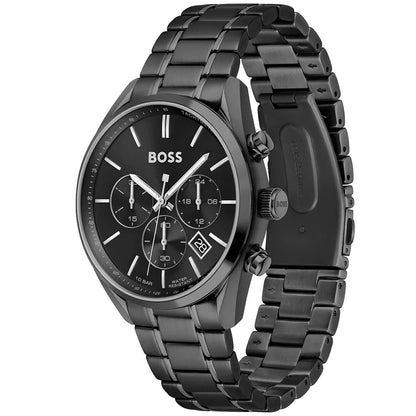 Hugo Boss Champion 1513960 Black Ion-Plated Stainless Steel Black Dial Men's Watch