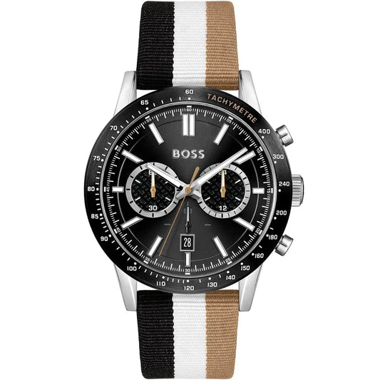 Hugo Boss Allure 1513963 Black Case Black Dial Multicolored Fiber Men's Watch