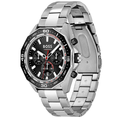 Hugo Boss Energy 1513971 Silver Case Black Dial Black Bezel Silver Metal Men's Watch