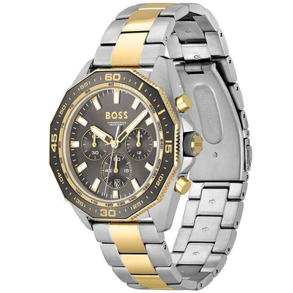 Hugo Boss Energy 1513974 Two-Tone Silver Gold Case Gray Dial Men's Watch
